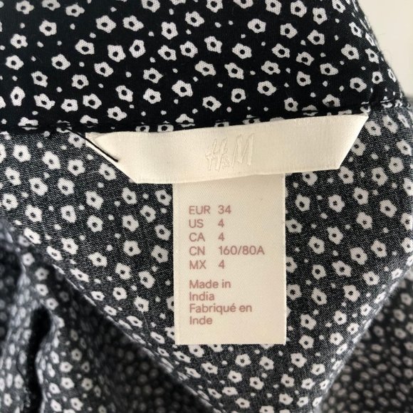 H&M Cottagecore Prairie Blouse Top Floral 4 34 - Picture 6 of 6